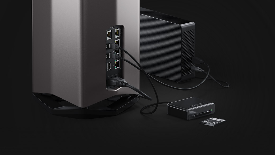 支援通過 USB-C硬碟 進行 本地備份和攝取