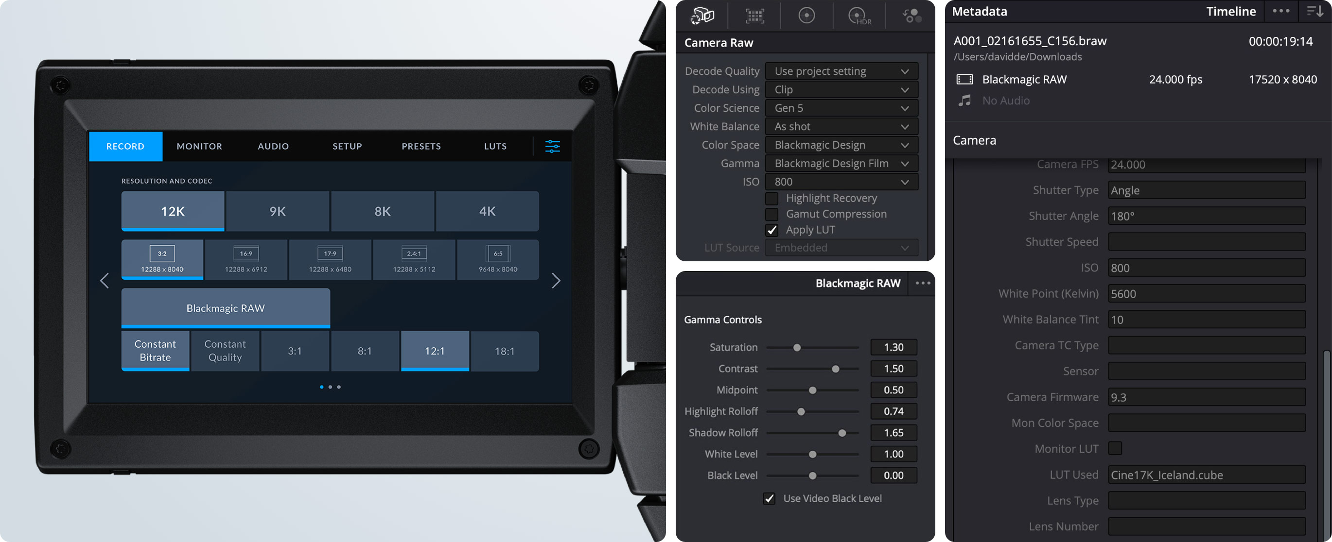 Blackmagic RAW錄製，品質保障