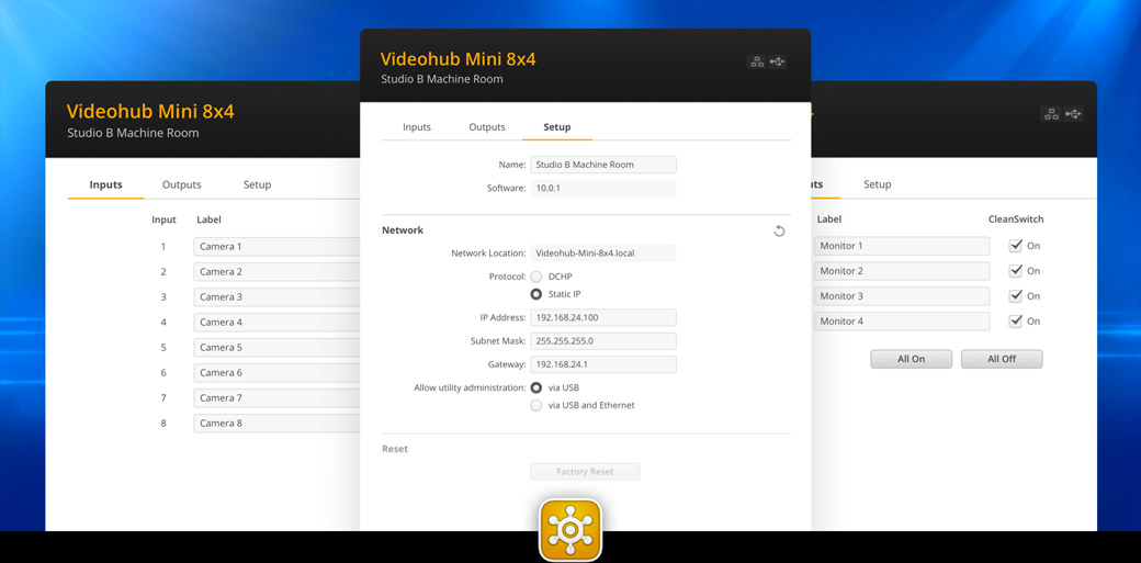 附帶Videohub Setup實用程序
