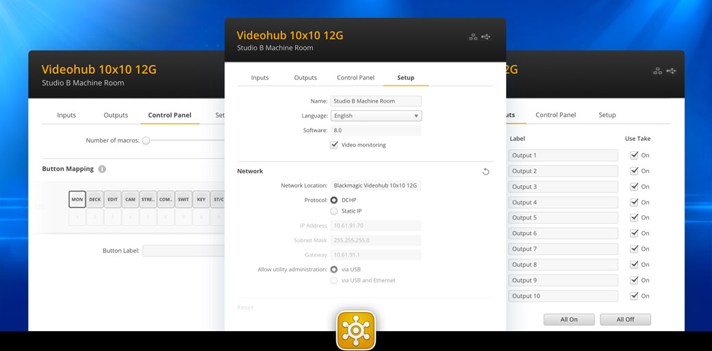附帶Videohub Setup實用程序
